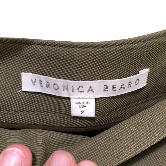 Veronica Beard Blossom Pointe Biker Olive Pants Size 2 Utility Cargo Fall Edgy - Picture 7 of 10